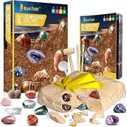 CAPKIT Mega Gem Dig Kit, STEM Educational DIY Toys Science Kit - Dig Up 15 Unique Real Gemstone, Rocks, Mining Unique Gifts, Archaeology - Best Gifts for Boys & Girls Kid Toys