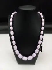 Vintage New Old Stock Genuine Lucite GoldTone Graduated Lavender Beaded Necklace