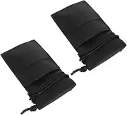 2pcs Barber Scissors Storage Case Portable Hairdressing Tool Bag Leather Hairdresser Scissor Pouch Black Portable Hair Stylist Bag