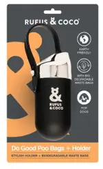 Rufus & Coco Do Good Poo Bags & Holder - Silver | For Dogs