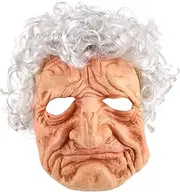 Old Realistic Face Mask Old Realistic Cosplay Costume Realistic Mask Face Human Costume Cosplay Headwear Stage Props Old Woman Face Mask Cosplay Artificial Fiber Hair