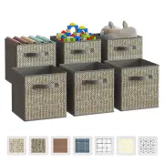 6 Pack Fabric Storage Cubes with Handle, Foldable 11 Inch Cube Storage Bins, ...