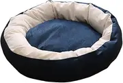 Yajuyi Indoor Donut Bed for Pets, Comfortable Sleeping Mat for Puppy and Poodle, Navy Blue L