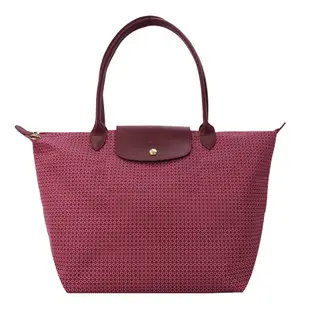 LONGCHAMP Le Pliage Collection 長把摺疊水餃包(大/無花果紅)