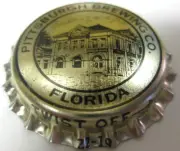 PITTSBURGH BREWING CO. FLORIDA Beer CROWN, Bottle Cap with brewery, PENNSYLVANIA