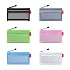 Nylon Transparent Mesh Pencil Bag Zipper Storage Bag Pen Case Kids
