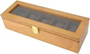 Watch Jewelry Storage Box,Watch Box Watch Organizer, 6 Slot PU Storage Case, Gifts Birthday Gifts for Men and Women FANDIAO