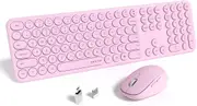 UBOTIE Portable Bluetooth Colorful Computer Keyboards, Wireless Mini Compact Retro Typewriter Flexible 84Keys Design Keyboard