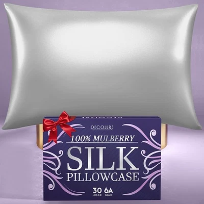 DECOLURE 100% Pure Mulberry Silk Pillow Case Standard Size – Highest Grade