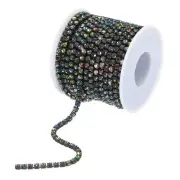 10 Yard 4mm Crystal Rhinestone Diamond Close Chain Trim Colorful