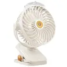 Elosung White Portable Clip On Mist Fan Rechargeable Cooling With Adjustable Spr