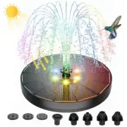 Unbranded Water Fountains Solar Powered, Color LED Lights 7-Nozzles, 4-Fixers
