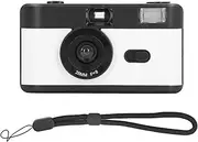 35mm Film Camera, Portable Vintage Camera, Multifunctional Design, Reusable Camera, Build in Flash, with 28mm F/8 Lens 1/120s Shutter Speed, Suitable for Home, Outdoor, Travelling (Black White)