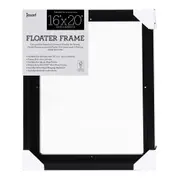 Jasart Thin Edge Artwork 16x20" Wood Floater Canvas Painting Frame Rect Black