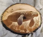 Manatee Engraved Wood Live edge Picture