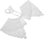 [ANDRESLAD] Floral Embroidery Choker Collar Short Poncho Capelet Women for Women Lace Neckline