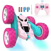 Remote Control Car for Girls Pink RC Car Double Sided 360°Flip Stunt Car with...