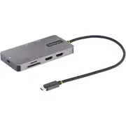 StarTech.com USB C Multiport Adapter, Dual HDMI, 4K 60Hz, 2x 5Gbps USB-A Hub, 100W Power Delivery, GbE, SD/MicroSD, USB C Mini D