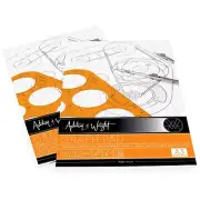 Ashton and Wright - A3 Grey-Grid Graph Pad - 80gsm Paper -60 Sheets - Pack of 2