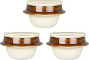 Set of 3, Lid Kamamari Container (for One Person), 5.5 x 3.3 inches (14 x 8.5 cm), Direct Fire, Restaurant, Ryokan, Japanese Tableware, Restaurant, Commercial Use, Tableware