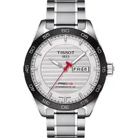 在飛比找PChome24h購物優惠-TISSOT 天梭 PRS516 賽車動力儲存80機械錶-銀