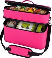 Bevegekos Carrying Case for Toniebox Starter Set, Storage Travel Carrier Bag for Audio Player, Tonies Figures, Charging Station & Headphones, Box only (Large, Rosy Red)