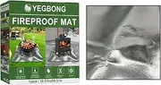 Daseeme Yegbong Fireproof Mat, Outdoor Lawn Terrace Barbecue Fireproof Silver Rectangular Protective Mat