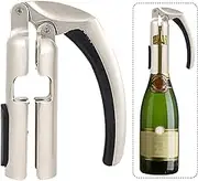Champagne Bottle Opener Sparkling Wine Cork Puller, Bar Jar Cork Puller Champagne Corkscrew Kitchen Sparkling Wine Bottle Opener (Silver)