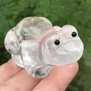 0.19LB Natural Clear quartz Frog Skull Quartz Crystal Carved Decor Reiki XK930