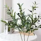 Plastic Artificial Olive Branch 95cm Fake Plant Living Room Desktop