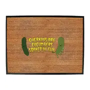 Gherkins Are Cucumbers Evil - Funny Novelty Doormat Man Cave Floor mat