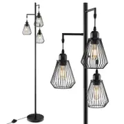 Costway 1.7m 3-Shade Floor Lamp LED Industrial Reading Lights Metal Standing Corner Sofa Bedrside Kitchen