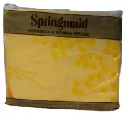 Vtg Springmaid No Iron Percale Double Full Fitted Sheet Yellow Butterfly NEW NOS