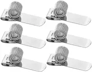 WEKAMOS 6pcs Portable Single-Hole Pen Holder Pen Organizer for Notebook Pen Loop Holder for Notebook Marker Clip Holder Pen Clips Pen Loop for Notebook Journal Clip Stainless Steel Silver