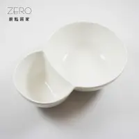 在飛比找蝦皮商城優惠-創意陶瓷碗 連體兩格雙碗陶瓷 雙格碗陶瓷 8吋子母碗