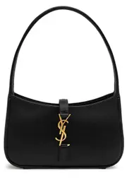 Saint Laurent Le 5 à 7 Mini Satin Bag, Leather Bag, Black One Size