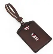 cow Leather travel luggage baggage ID name card tag case holder bag coffee W921
