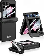 [Jarttarn] Case Compatible with Samsung Galaxy Z Flip 6 5G Magnetic Hinge Case with Stylus Pen, Shockproof Full Protection PC Cover with HD Screen Protector for Galaxy Z Flip6 (Black)