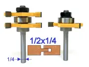 2 pc 1/4" Sh Tongue and Groove Joint Assembly Router Bit Set sct-888
