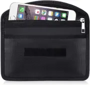 Fireproof Faraday Bag with Zipper Anti-Tracking EMF GPS RFID Car 1pcs, Black
