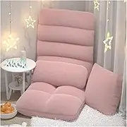 Adjustable Lounge Sofa Folding Couch Recliner Lazy Sofa Floor Chair Video Game Chairs Indoor Chaise for Living Room Bedroom Cushioned Back Support Versatile Pink Folding Chairs Interesting