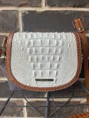 NWT $285 Brahmin Briar Crossbody Coconut Milk Tabor Leather white brown
