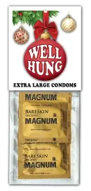 Well Hung EXTRA LARGE MAGNUM Bareskin CONDOMS Gag Joke XMAS Stocking Stuffer