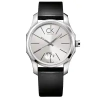 在飛比找蝦皮商城優惠-Calvin Klein CK BIZ 系列銀面大錶徑皮帶腕