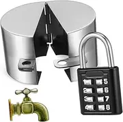 Abaodam 1Set Outdoor Spigot Lock with Coded Padlock Theft for Easy Installation Weather Resistant Security for Vacation Homes Rentals