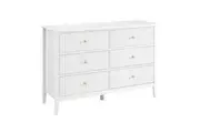 Issey Modern Wooden Fluted Chest Of 6-Drawers Dresser Storage Cabinet White