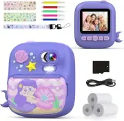 TIATUA Kids Camera Instant Print for Kids with Printing Photo Paper (Purple)