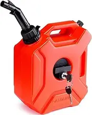 Jerry Cans Gas Cans 5.3Gal / 20L Portable Jerry Gas Can with Flexible Spout System, Rustproof ＆ Heat-resistant Steel Fuel Tank(Red-1.3 Gal 5L)