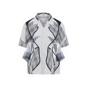 [Craig Green] Craig Green-Blue Patchwork Cotton Shirt-Uomo M STAND