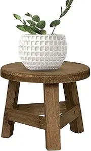 Wooden Stool Display Stand Corner Small Plant Stands For Indoor Plants Round Plant Pot Riser Holder Houseplant Flowerpot Stool For Placing Alarm Clocks Decorative Ornaments